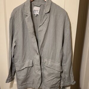 Madewell Textured Light green Gray Blazer linen blend new without tags xl